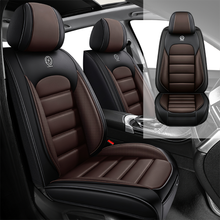 Load image into Gallery viewer, Full Coverage Black Leather Car Seat Cover Classical Standard Style, Automotive Vehicle Cushion Universal Fit