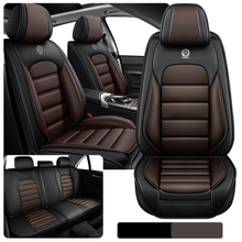 Load image into Gallery viewer, Full Coverage Black Leather Car Seat Cover Classical Standard Style, Automotive Vehicle Cushion Universal Fit
