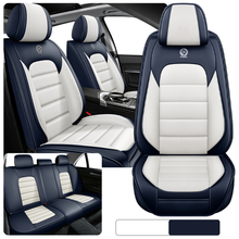 Load image into Gallery viewer, Full Coverage Black Leather Car Seat Cover Classical Standard Style, Automotive Vehicle Cushion Universal Fit