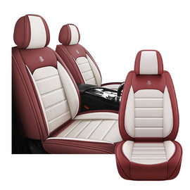 Full Coverage Black Leather Car Seat Cover Sports’ Standard Style, Automotive Vehicle Cushion Universal Fit