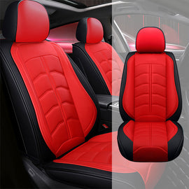 Full Coverage Black Leather Car Seat Cover Light Standard Style, Automotive Vehicle Cushion Universal Fit