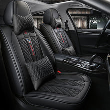 Load image into Gallery viewer, Full Coverage Black Leather Car Seat Cover Street Luxury Style, Automotive Vehicle Cushion Universal Fit
