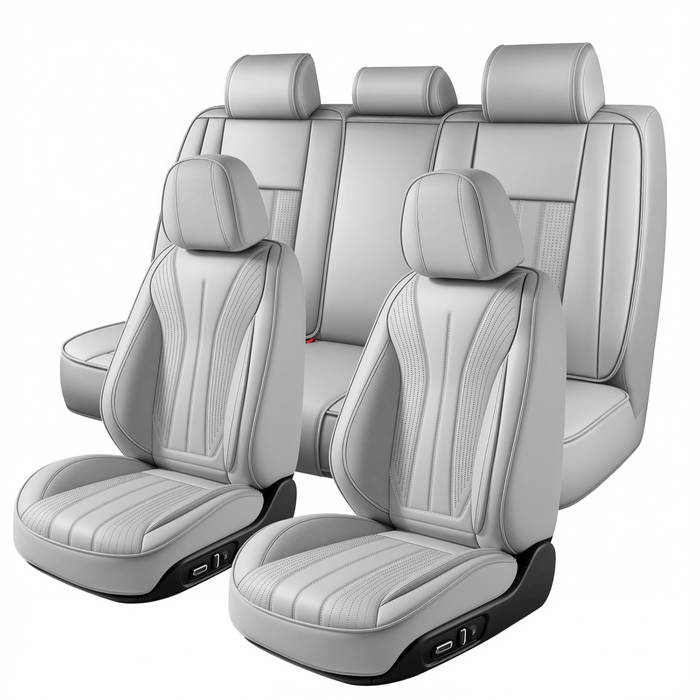 Style 64, Gray, Universal Car Seat Covers, 5-Seat Standard Set, Easy-Clean Interior Protection