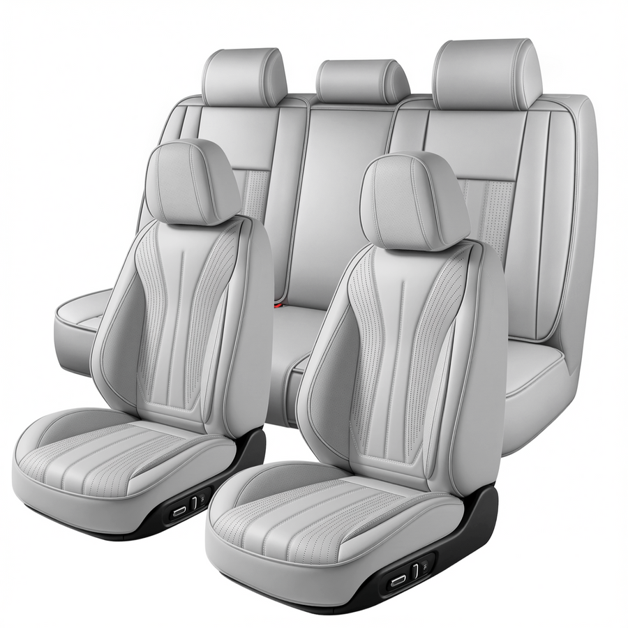 Style 64, Gray, Universal Car Seat Covers, 5-Seat Standard Set, Easy-Clean Interior Protection