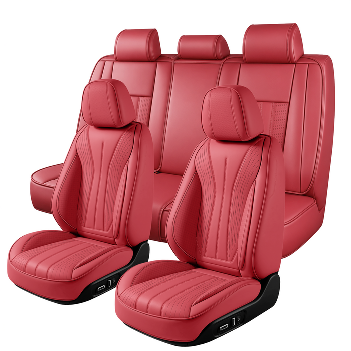 Style 64, Burgundy, Universal Car Seat Covers, 5-Seat Standard Set, Easy-Clean Interior Protection
