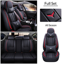 Load image into Gallery viewer, Full Coverage Black Leather Car Seat Cover Mechanical Luxury Style, Automotive Vehicle Cushion Universal Fit