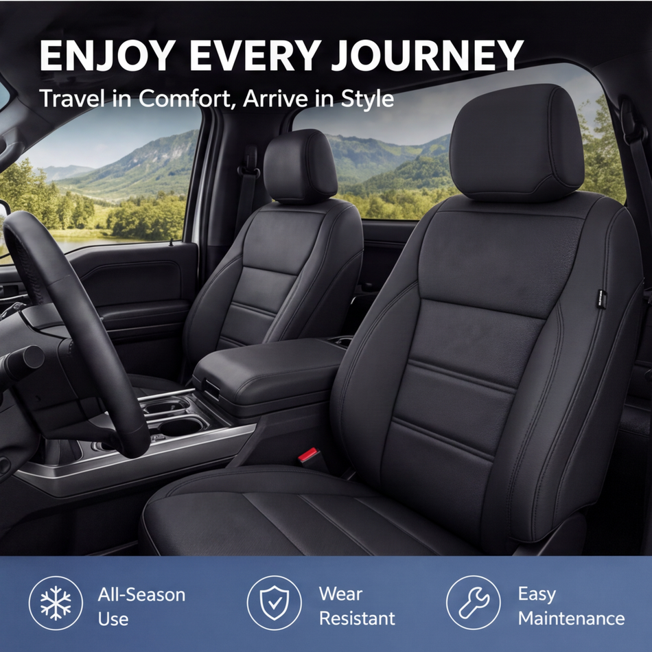 2010-2014 Ford F-150 Seat Covers, Black, 5-Seat Set, Vehicle-Specific Interior Protection