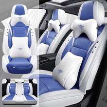 Load image into Gallery viewer, Full Coverage Black Leather Car Seat Cover Street Luxury Style, Automotive Vehicle Cushion Universal Fit