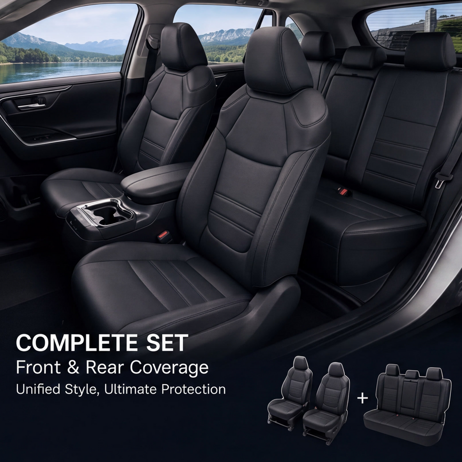 2019-2025 Toyota rav4 LE Seat Covers, Black, 5-Seat Set, Vehicle-Specific Interior Protection
