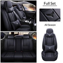 Load image into Gallery viewer, Full Coverage Black Leather Car Seat Cover Mechanical Luxury Style, Automotive Vehicle Cushion Universal Fit