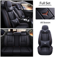 Load image into Gallery viewer, Full Coverage Black Leather Car Seat Cover Mechanical Luxury Style, Automotive Vehicle Cushion Universal Fit