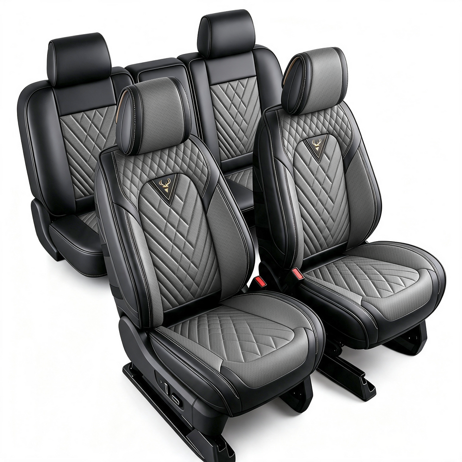 Ford F-150 Seat Covers, Black/Gray, 5-Seat Standard Set, Vehicle-Specific Interior Protection