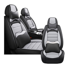 Load image into Gallery viewer, Full Coverage Black Leather Car Seat Cover Sports’  Luxury Style, Automotive Vehicle Cushion Universal Fit