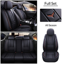 Load image into Gallery viewer, Full Coverage Black Leather Car Seat Cover Mechanical Standard Style, Automotive Vehicle Cushion Universal Fit
