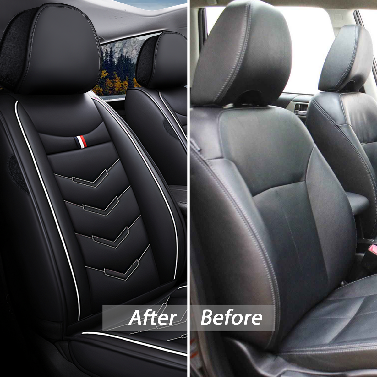 Acura Integra 2000-2026 Seat Covers - Black White - 2 Seat Standard