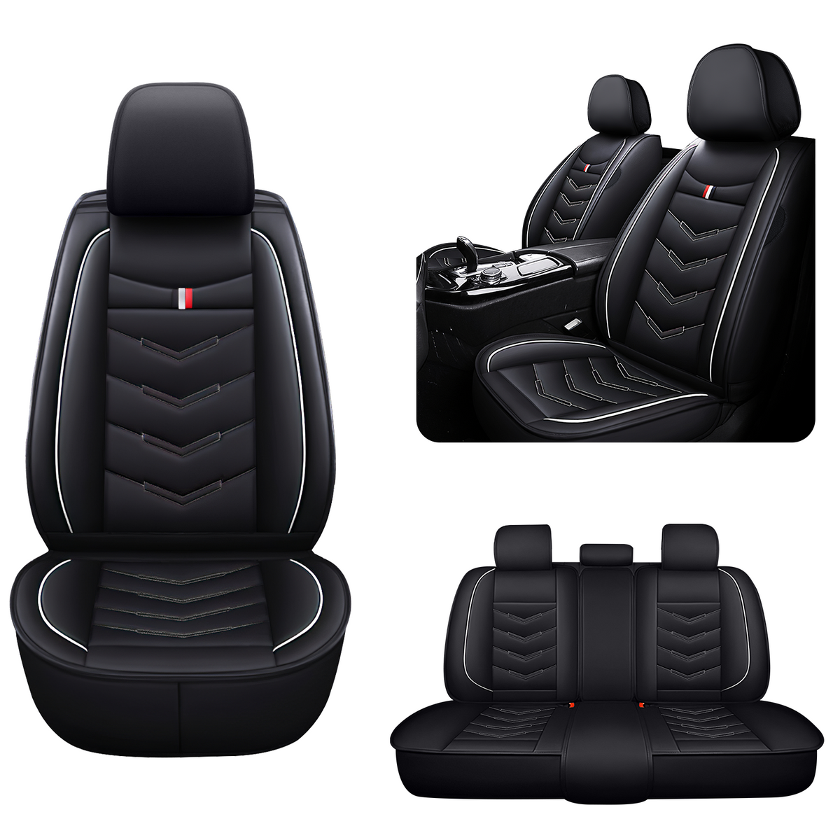 Acura RDX 2007-2026 Seat Covers - Black White - 5 Seat Standard