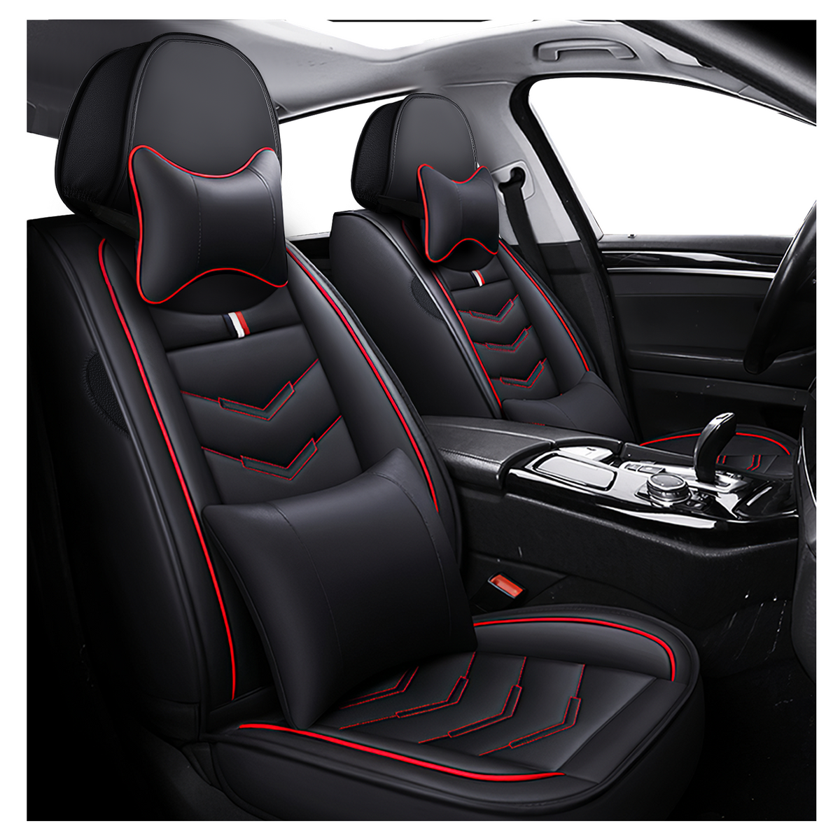 Acura Integra 2000-2026 Seat Covers - Black Red - 2 Seat Luxury