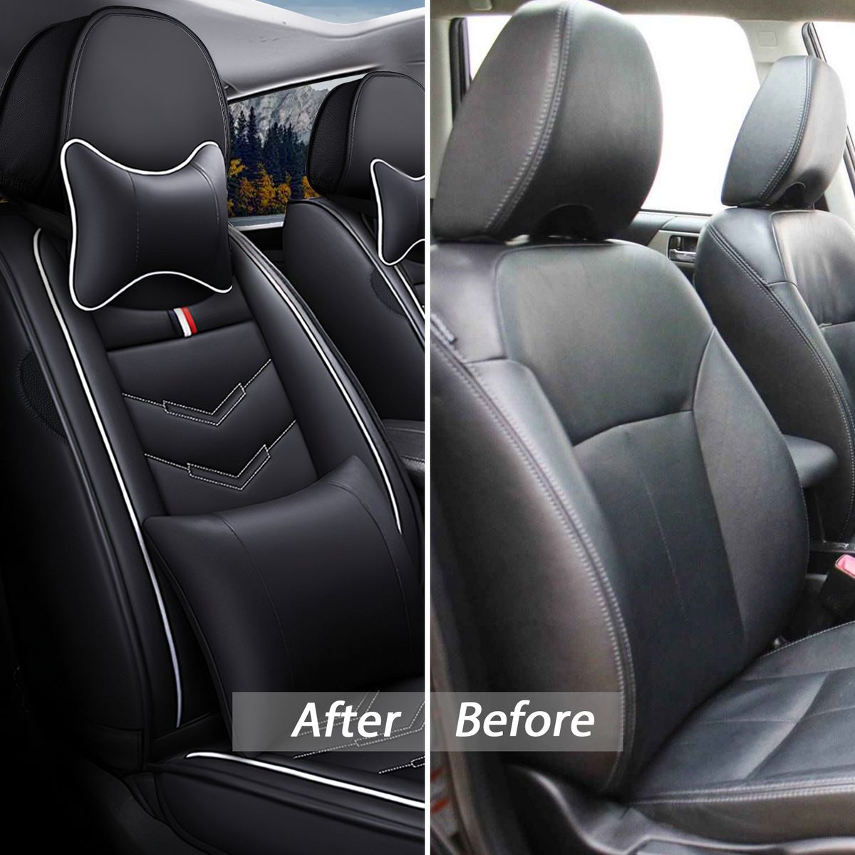 Acura RDX 2007-2026 Seat Covers - Black White - 2 Seat Luxury