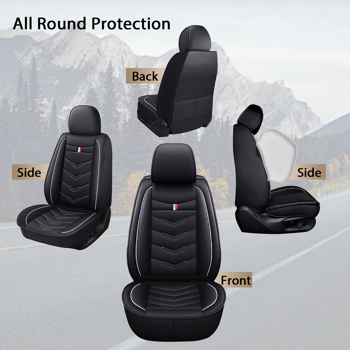 Acura Integra 2000-2026 Seat Covers - Black White - 2 Seat Standard