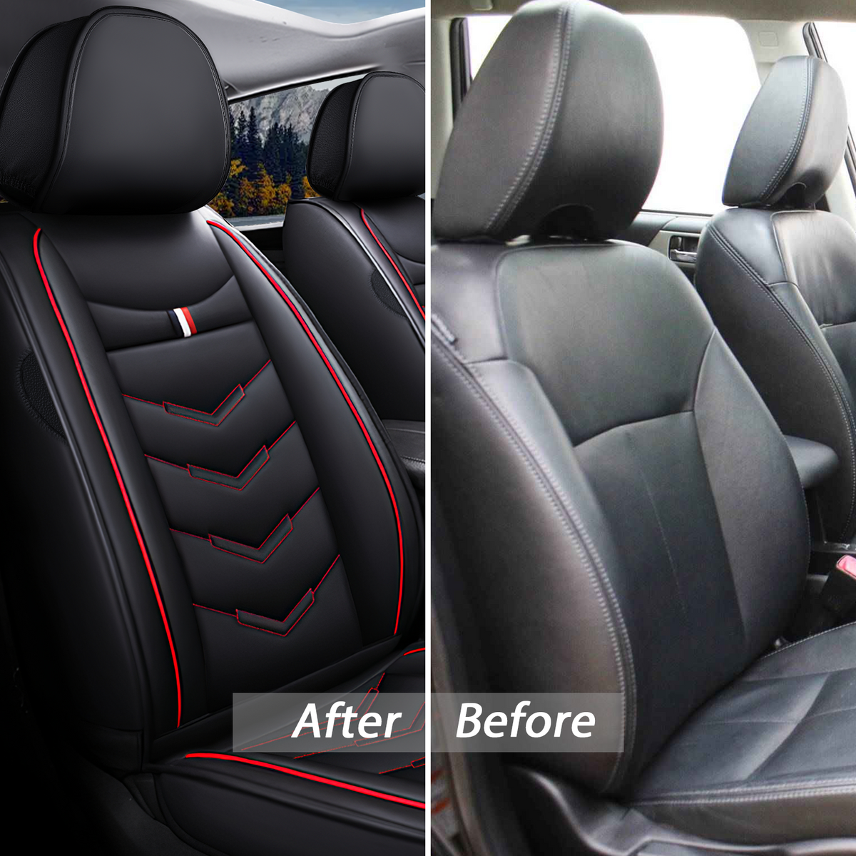 Acura Integra 2000-2026 Seat Covers - Black Red - 2 Seat Standard