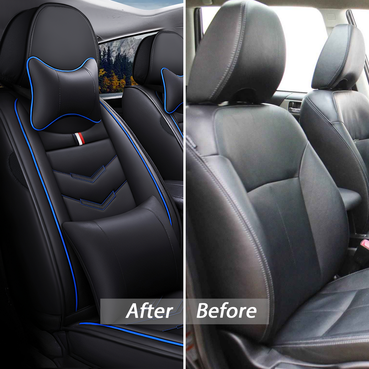 Acura RDX 2007-2026 Seat Covers - Black Blue - 2 Seat Luxury