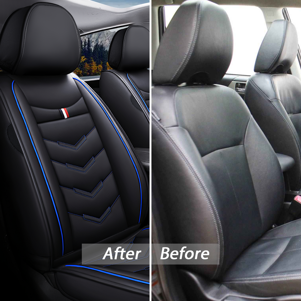 Acura Integra 2000-2026 Seat Covers - Black Blue - 2 Seat Standard