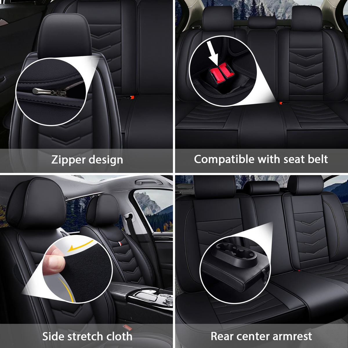 Acura RDX 2007-2026 Seat Covers - Black - 2 Seat Standard