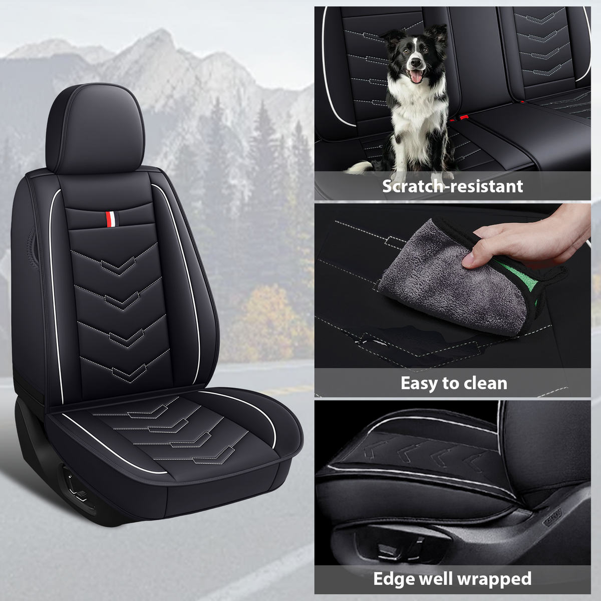 Acura RDX 2007-2026 Seat Covers - Black White - 2 Seat Standard