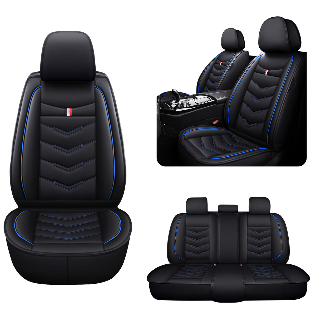 Acura RDX 2007-2026 Seat Covers - Black Blue - 5 Seat Standard