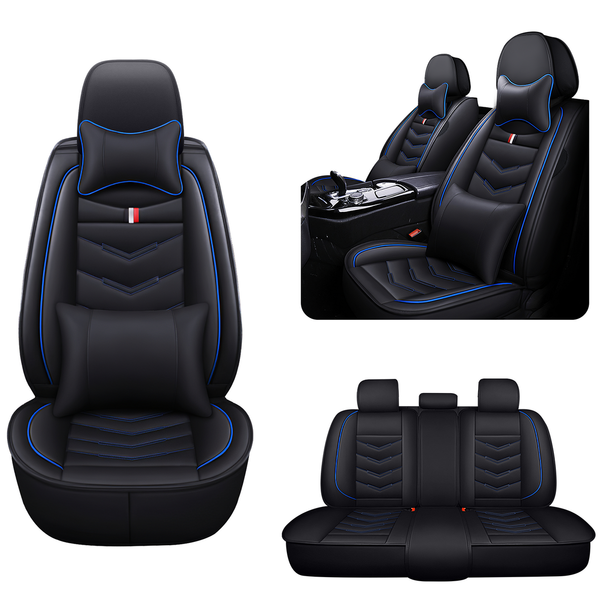 Acura Integra 2000-2026 Seat Covers - Black Blue - 5 Seat Luxury