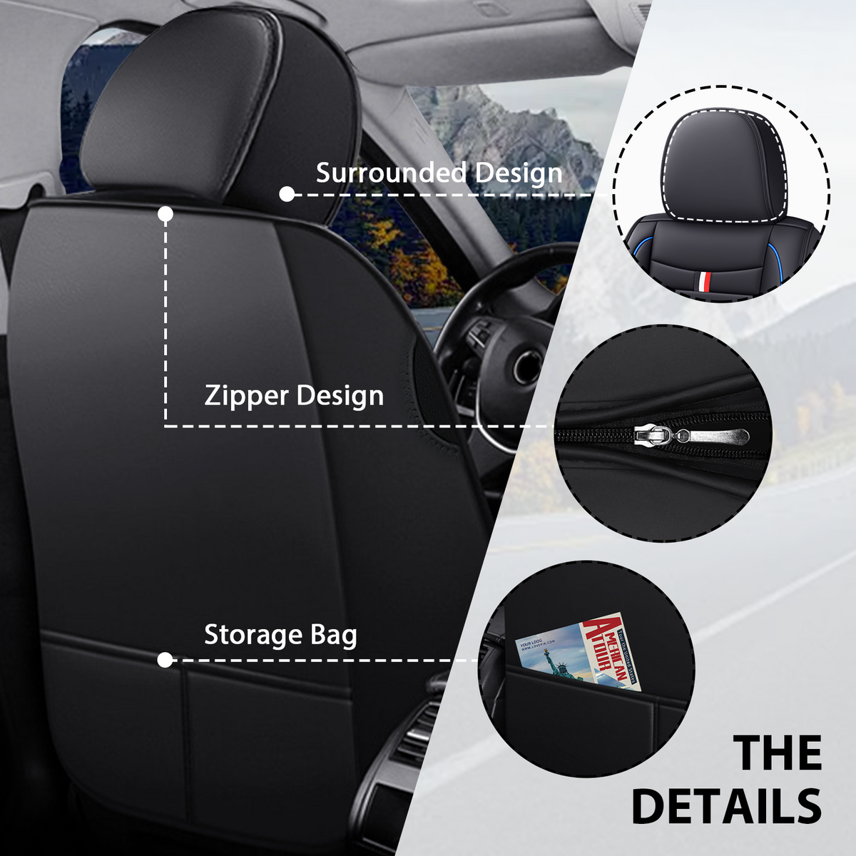 Acura Integra 2000-2026 Seat Covers - Black Blue - 2 Seat Standard