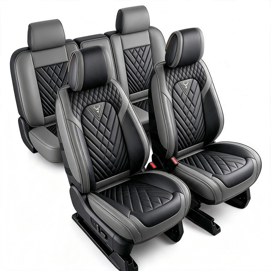 Ford F-150 Seat Covers, Gray/Black, 5-Seat Standard Set, Vehicle-Specific Interior Protection