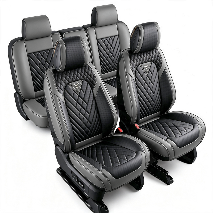 Ford F-150 Seat Covers, Gray/Black, 5-Seat Standard Set, Vehicle-Specific Interior Protection