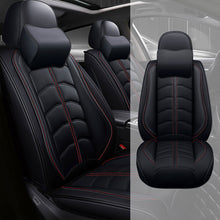 Load image into Gallery viewer, Full Coverage Black Leather Car Seat Cover Light Luxury Style, Automotive Vehicle Cushion Universal Fit