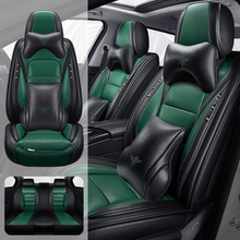 Load image into Gallery viewer, Full Coverage Black Leather Car Seat Cover Street Luxury Style, Automotive Vehicle Cushion Universal Fit