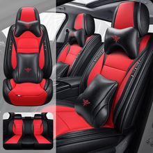 Load image into Gallery viewer, Full Coverage Black Leather Car Seat Cover Street Luxury Style, Automotive Vehicle Cushion Universal Fit