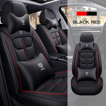 Load image into Gallery viewer, Full Coverage Black Leather Car Seat Cover Light Luxury Style, Automotive Vehicle Cushion Universal Fit