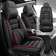 Load image into Gallery viewer, Full Coverage Black Leather Car Seat Cover Classical Luxury Style, Automotive Vehicle Cushion Universal Fit