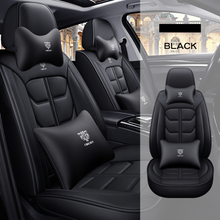 Load image into Gallery viewer, Full Coverage Black Leather Car Seat Cover Light Luxury Style, Automotive Vehicle Cushion Universal Fit