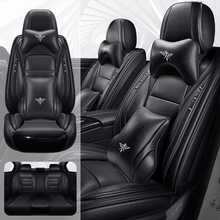 Load image into Gallery viewer, Full Coverage Black Leather Car Seat Cover Street Luxury Style, Automotive Vehicle Cushion Universal Fit