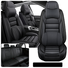 Load image into Gallery viewer, Full Coverage Black Leather Car Seat Cover Classical Luxury Style, Automotive Vehicle Cushion Universal Fit