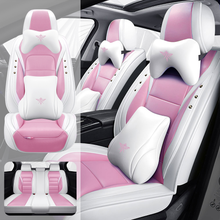 Load image into Gallery viewer, Full Coverage Black Leather Car Seat Cover Street Luxury Style, Automotive Vehicle Cushion Universal Fit