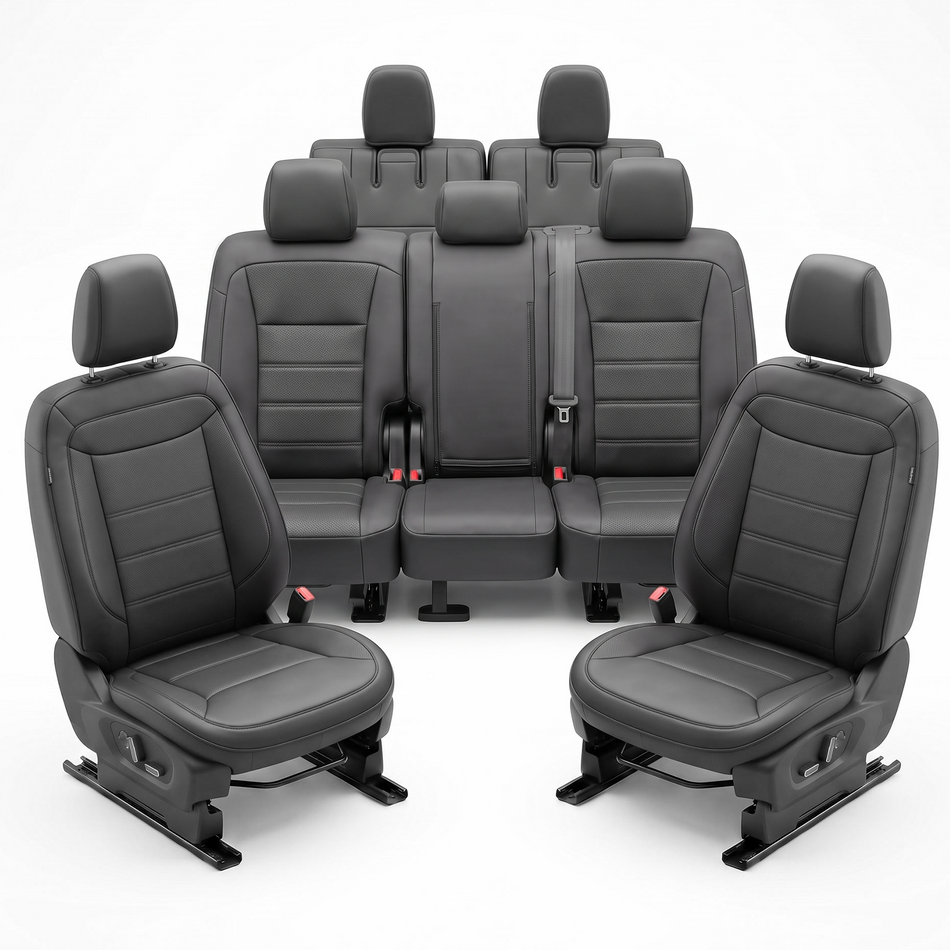 2020-2024 Ford Explorer Seat Covers, Black, 7-Seat Standard Set, Vehicle-Specific Interior Protection