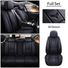 Load image into Gallery viewer, Full Coverage Black Leather Car Seat Cover Mechanical Standard Style, Automotive Vehicle Cushion Universal Fit