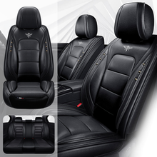 Load image into Gallery viewer, Full Coverage Black Leather Car Seat Cover Street Standard Style, Automotive Vehicle Cushion Universal Fit