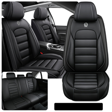 Load image into Gallery viewer, Full Coverage Black Leather Car Seat Cover Classical Standard Style, Automotive Vehicle Cushion Universal Fit