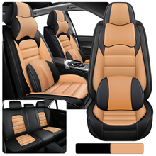 Load image into Gallery viewer, Full Coverage Black Leather Car Seat Cover Classical Luxury Style, Automotive Vehicle Cushion Universal Fit