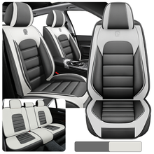 Load image into Gallery viewer, Full Coverage Black Leather Car Seat Cover Classical Standard Style, Automotive Vehicle Cushion Universal Fit