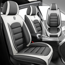 Load image into Gallery viewer, Full Coverage Black Leather Car Seat Cover Classical Standard Style, Automotive Vehicle Cushion Universal Fit