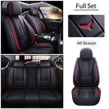 Load image into Gallery viewer, Full Coverage Black Leather Car Seat Cover Mechanical Standard Style, Automotive Vehicle Cushion Universal Fit